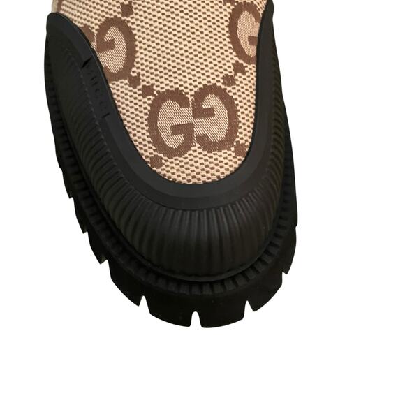 GUCCI Men's Maxi GG Supreme Canvas Combat Ankle Boots Camel Brown Sz 11.5  US 12 - Picture 10 of 16